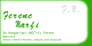 ferenc marfi business card